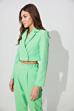 Yeşil Kruvaze Yaka Blazer Ceket SS23J4728YE