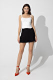 Siyah Pileli Mini Etek SS23S4727Sİ