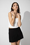 Siyah Pileli Mini Etek SS23S4727Sİ