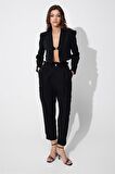 Siyah Kruvaze Yaka Blazer Ceket SS23J4728Sİ