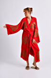 Kırmızı Ethereal Coral Kimono