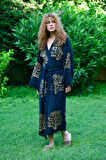 Siyah Ethereal Coral Kimono
