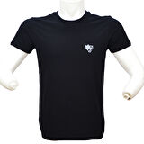 Wolftrap %100 Pamuk Siyah Kısa Kollu Tişört, Bisiklet Yaka Rahat T-Shirt