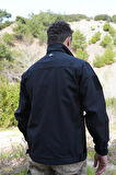 Softshell Mont Siyah, 7 Cepli Rüzgar Geçirmez Softshell Mont, Outdoor Siyah Mont