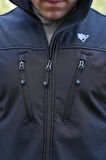 Softshell Mont Siyah, 7 Cepli Rüzgar Geçirmez Softshell Mont, Outdoor Siyah Mont