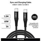 Minix Mx-2C60W Usb-C To Usb-C 150Cm Siyah Kablo