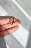 Zirkon Taşlı Yıldız EARCUFF Kıkırdak Küpe -Altın Renk