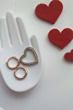 Zirkon Taşlı Tasarım Kalpli Xuping Çelik Küpe 1 cm-uç 1,5 cm-Altın Renk