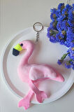 Pembe Filamingo Peluş Anahtarlık ve Çanta Aksesuarı- Hafif (16*10 cm ) 