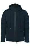 SİVAİST ERKEK LACİVERT SU VE RÜZGAR GEÇİRMEZ KAPÜŞONLU KALIN ŞİŞME MİGROGELLİ KABAN & MONT