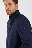 Erkek Lacivert Regular İç Cepli İçi Kürklü Yıkanabilir Regular Kapitone Mont&Kaban