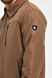 Erkek Kahverengi Hakim Yaka Çok Cepli Su Ve Rüzgar İtici Mevsimlik Mont&Ceket