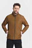 Kahverengi Erkek Pamuk Polyester Karışımlı Su Ve Rüzgar Geçirmez Mevsimlik&Yazlık Mont