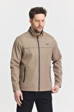 Krem Erkek Pamuk Polyester Karışımlı Su Ve Rüzgar Geçirmez Mevsimlik&Yazlık Mont