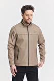 Krem Erkek Pamuk Polyester Karışımlı Su Ve Rüzgar Geçirmez Mevsimlik&Yazlık Mont