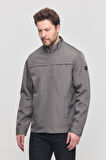 Yeni Sezon Erkek Açık Gri İki İç Cepli Su Ve Rüzgar Geçirmez Mevsimlik&Yazlık Mont