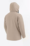 Erkek Krem Outdoor Su İtici Kapüşonlu Kaban – Rüzgar Geçirmez, Hafif ve Dayanıklı