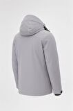 Erkek Gri Outdoor Su Geçirmez Kapüşonlu Kışlık Kaban – Rüzgar ve Yağmura Dayanıklı