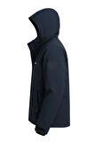 Erkek Lacivert Su Ve Rüzgar Geçirmez Çıkartılabilir Kapüşonlu Softshell Mont&Kaban