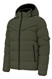 Erkek Yeşil Erkek Outdoor Su Geçirmez Kapüşonlu Kışlık Kaban – Rüzgar ve Yağmura Dayanıklı  Mont&Kaban