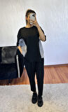 Siyah Garnili Oversize Takım