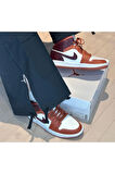 Air Jordan 1 Mid Bred Toe (W) Unisex Spor Ayakkabı