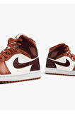 Air Jordan 1 Mid Bred Toe (W) Unisex Spor Ayakkabı