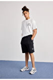 Men's Siyah Kargo Şort