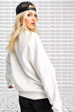 Sportswear Essential Collection Fleece Oversized Crew Kadın Sweatshirt Beyaz