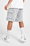 Sportswear Clup Fleece Erkek Gri Kargo Cepli Şort