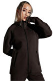 Tech Fleece Windrunner Full-zip Hoodie Kahverengi Tam Fermuar Kapüşonlu Kadın Sweatshrit