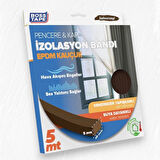 Boss Tape EPDM Kauçuk Pencere Kapı İzolasyon Bandı 5mmX15mmX5mt Kahverengi