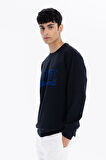 Bisiklet Yaka Önü GMG Baskılı Erkek Sweatshirt