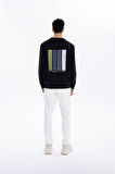 Bisiklet Yaka Slim Fit Baskılı Erkek Sweatshirt