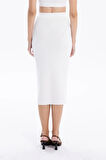 Slim Fit Basic Midi Boy Kadın Triko Etek