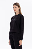 Bisiklet Yaka Numeroloji Baskılı Kadın Sweatshirt