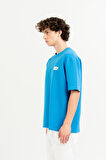 Bisiklet Yaka Göğsü Baskılı Overize Basic Erkek T-shirt