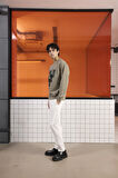 Bisiklet Yaka Baskılı Regular Fit Erkek Sweatshirt