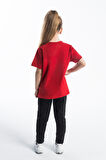 Kız Çocuk Türk Bayraklı Kırmızı Tshirt Penye 