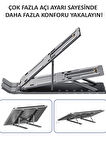 Aliminyum Ayarlı Laptop Macbook Notebook Uyumlu Stand Laptop Yükseltici Tablet Standı Gümüş
