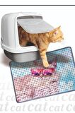 Kedi Kumu Paspası, Delikli Kedi Tuvaleti Paspası, Dijital Baskılı Kedi Paspası