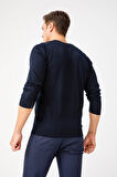 Erkek Basic V Yaka İnce Triko Kazak K.Lacivert