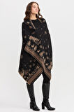 Kadın Kırk Yama Desenli Sakallı İpten Büyük Şal 27