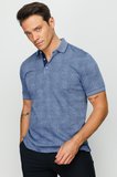 Erkek Polo Yaka Jakarlı Kısa Kollu T-shirt Lacivert