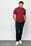 Erkek Polo Yaka Yelken Desenli T-shirt Bordo
