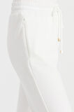 Kadın Beli Bağcıklı Cepli Eşofman Pantolon Beyaz