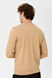 Erkek Basic Sıfır Yaka İnce Triko Kazak S.Kahve