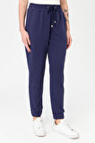 Kadın Paça Arkası Lastikli Cepli Eşofman Pantolon Lacivert