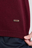 Erkek Sıfır Yaka Klasik Yün Süveter Bordo