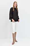 Kadın Hakim Yaka Düğmeli Ceket Siyah